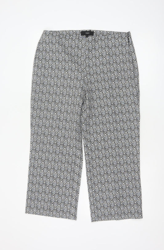 Next Women’s Black Geometric Cropped Trousers Size 12