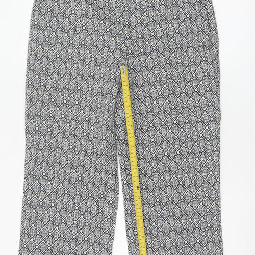 Next Women’s Black Geometric Cropped Trousers Size 12
