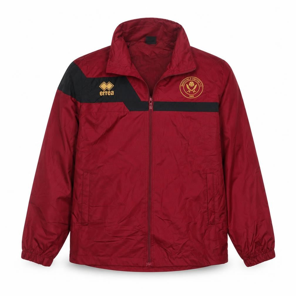Front view of Errea Men's Red Windbreaker Jacket S Sheffield University Sportswear