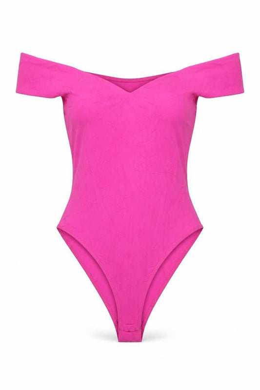 Zara Women Pink Off Shoulder Bodysuit Size S Polyamide Blend