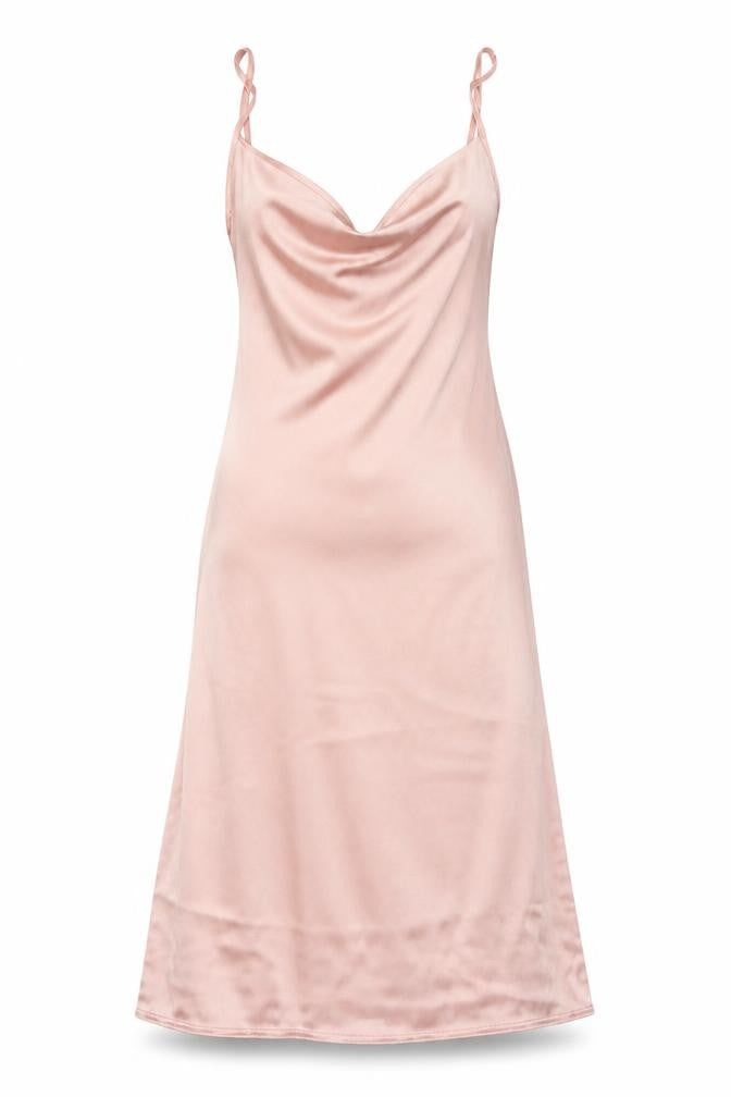 Boohoo Women's Pink Cowl Neck Satin Slip Dress Size 8
