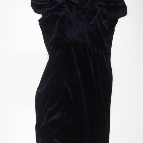 Betty Jackson Black Women’s Purple Velvet Bodycon Dress Size 14