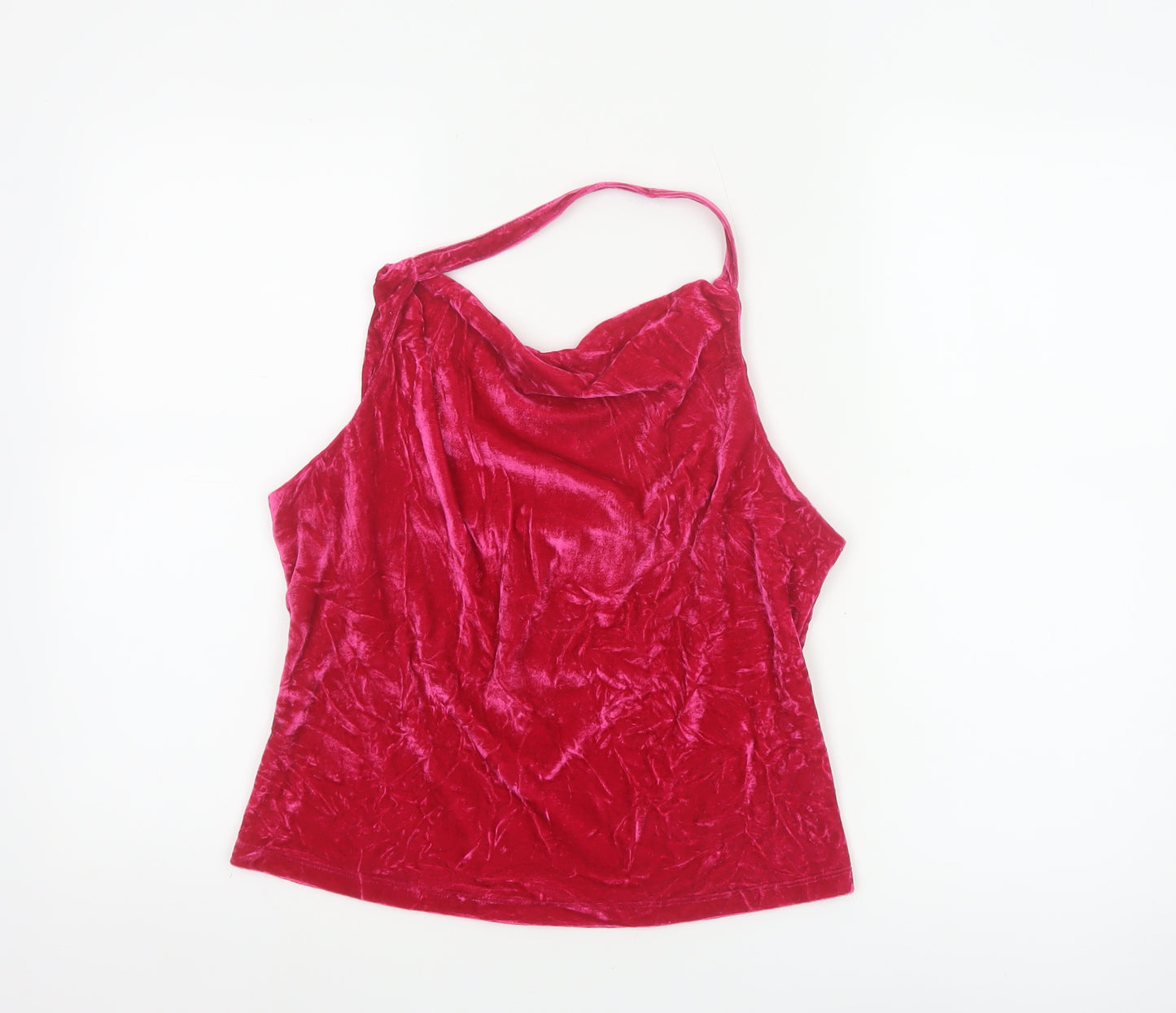 Anthropologie Women's Red Velvet Cowl Neck Camisole Tank Top M