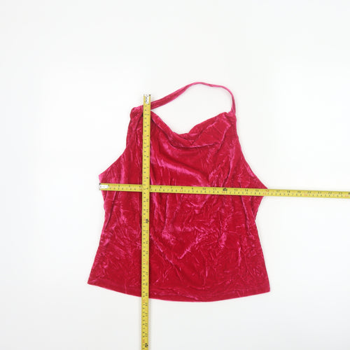 Anthropologie Women's Red Velvet Cowl Neck Camisole Tank Top M