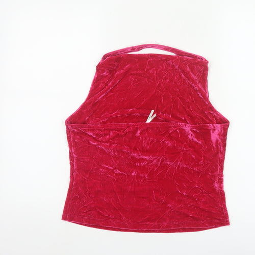 Anthropologie Women's Red Velvet Cowl Neck Camisole Tank Top M