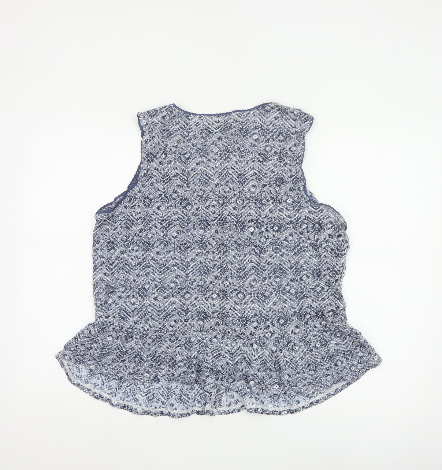 Marks and Spencer Womens Blue Sleeveless Blouse UK 20 Cotton Blend