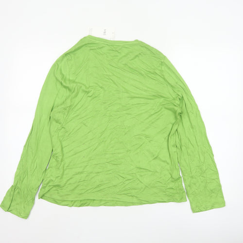 Marks and Spencer Women's Green Long Sleeve Basic Jersey Top Size 20