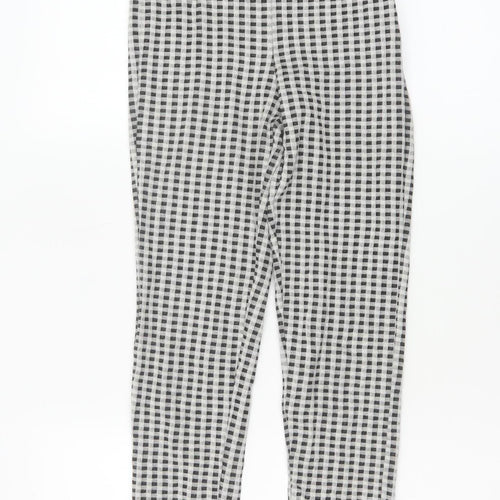 Topshop Women’s Black & White Checked Skinny Trousers Size 8