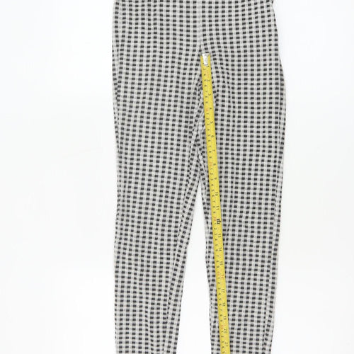 Topshop Women’s Black & White Checked Skinny Trousers Size 8