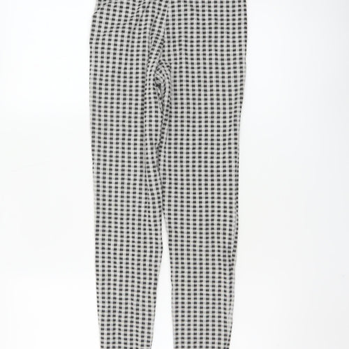 Topshop Women’s Black & White Checked Skinny Trousers Size 8