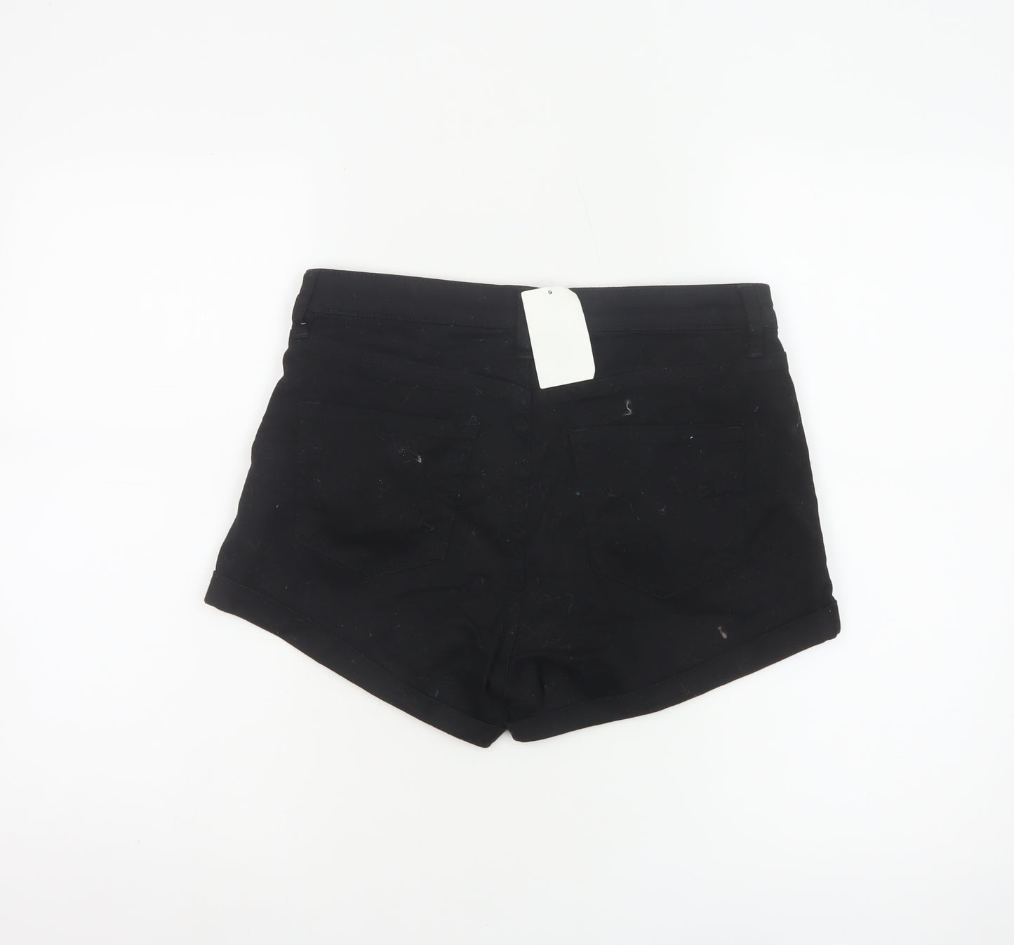 H&M Women's Black Chino Shorts Size 10 Slim Fit Cotton Blend