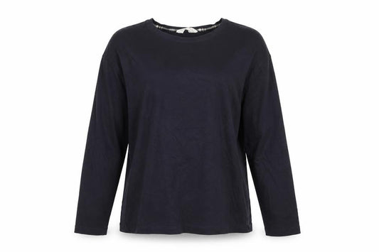 Marks and Spencer Women Blue Cotton Long Sleeve Pyjama Top M