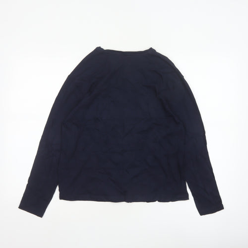 Marks and Spencer Women Blue Cotton Long Sleeve Pyjama Top M