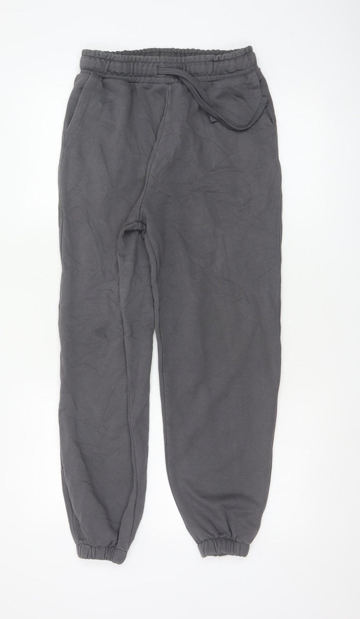 ZARA Women Grey Cotton Blend Jogger Sweatpants Size S