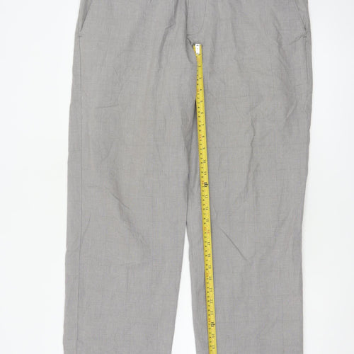 Gap Khakis Men’s Grey Checked Cotton Chino Trousers 36x32