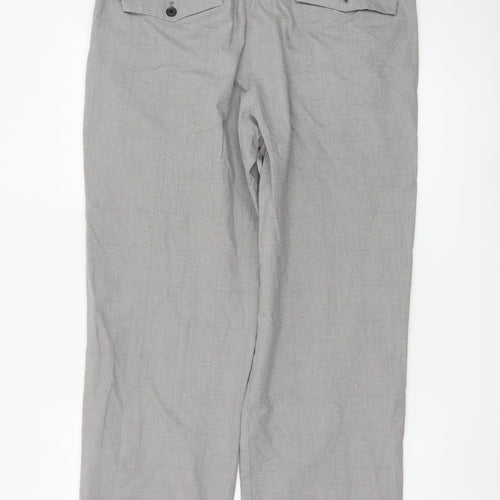 Gap Khakis Men’s Grey Checked Cotton Chino Trousers 36x32