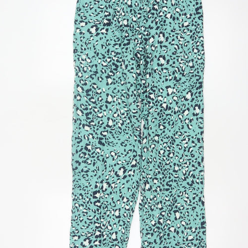 Marks and Spencer Womens Green Animal Print Cropped Trousers Size S