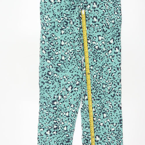 Marks and Spencer Womens Green Animal Print Cropped Trousers Size S