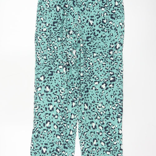 Marks and Spencer Womens Green Animal Print Cropped Trousers Size S