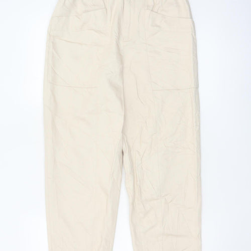 & Other Stories Womens Beige Paperbag Trousers Size 8 Lyocell Blend