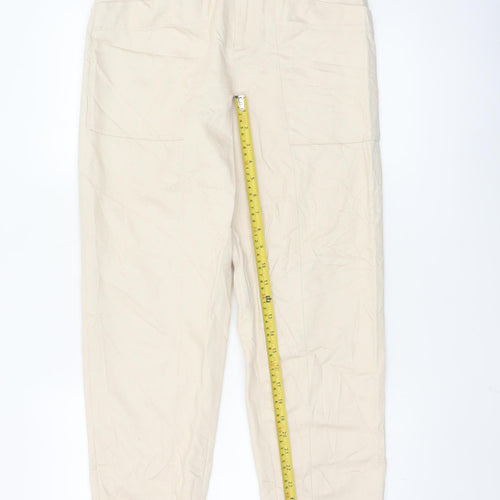 & Other Stories Womens Beige Paperbag Trousers Size 8 Lyocell Blend