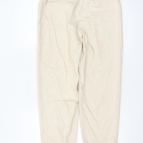 & Other Stories Womens Beige Paperbag Trousers Size 8 Lyocell Blend