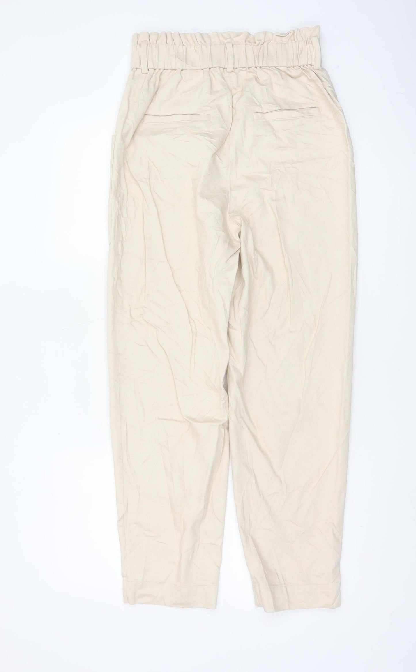 & Other Stories Womens Beige Paperbag Trousers Size 8 Lyocell Blend