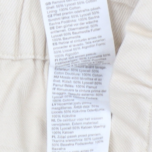 & Other Stories Womens Beige Paperbag Trousers Size 8 Lyocell Blend