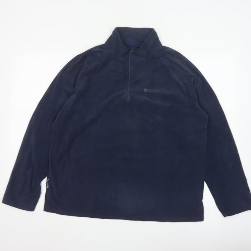 Mountain Warehouse Men Blue Fleece 1/2 Zip Pullover Sweatshirt L