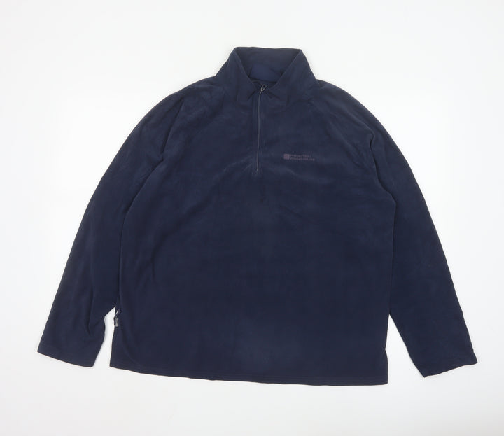 Mountain Warehouse Men Blue Fleece 1/2 Zip Pullover Sweatshirt L