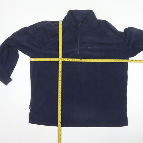 Mountain Warehouse Men Blue Fleece 1/2 Zip Pullover Sweatshirt L