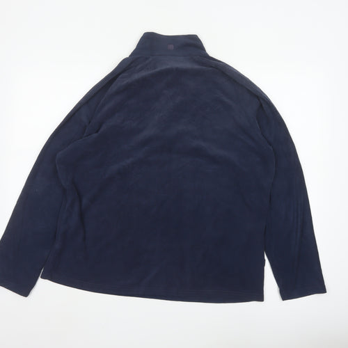Mountain Warehouse Men Blue Fleece 1/2 Zip Pullover Sweatshirt L
