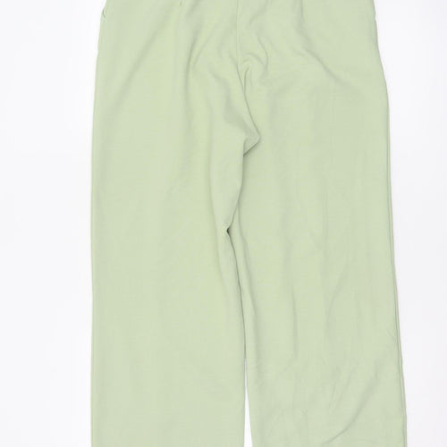 H&M Women's Green Straight Leg Mid Rise Jersey Trousers Size M
