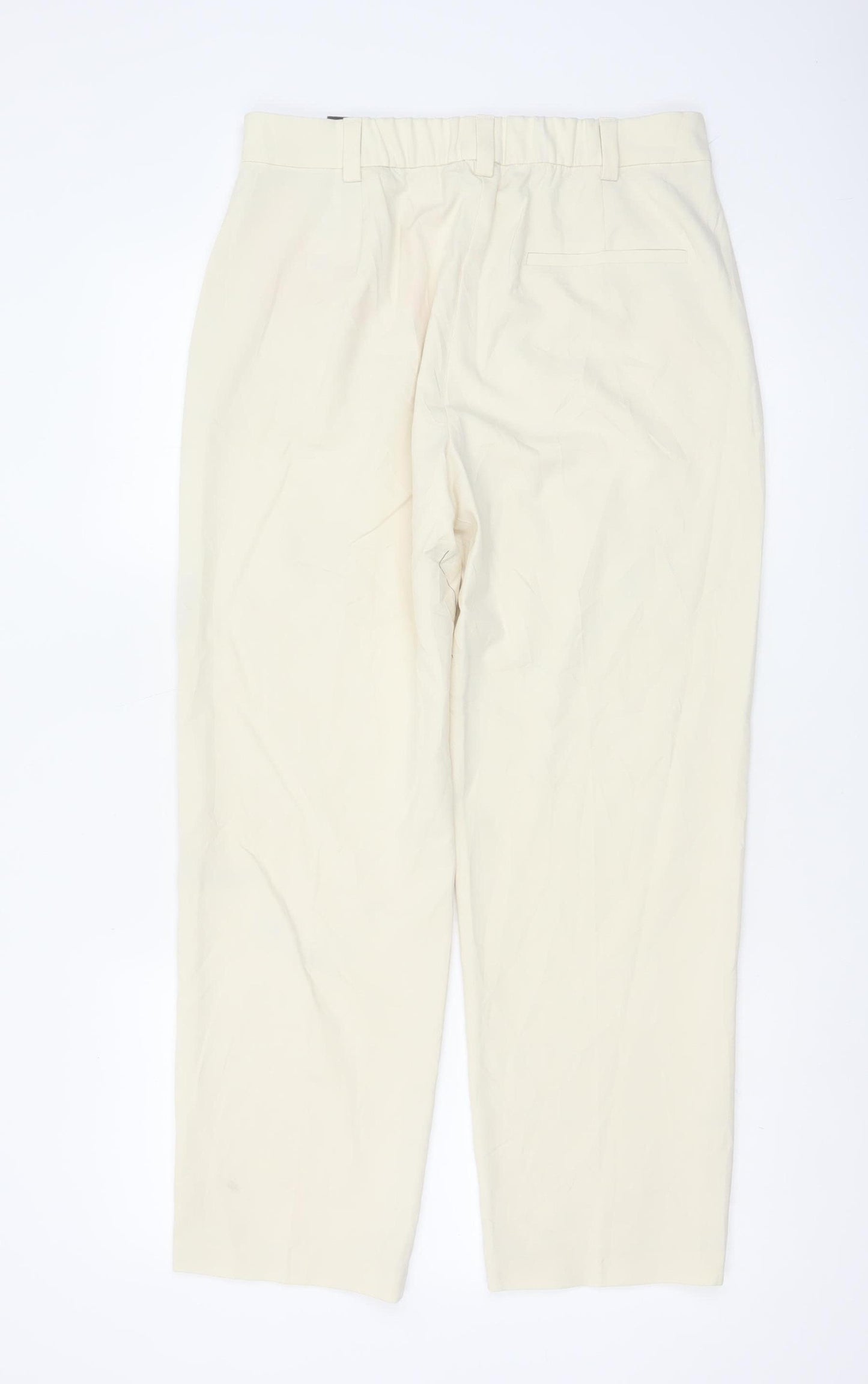 Marks and Spencer Women Ivory Size 12 Short Straight Trousers