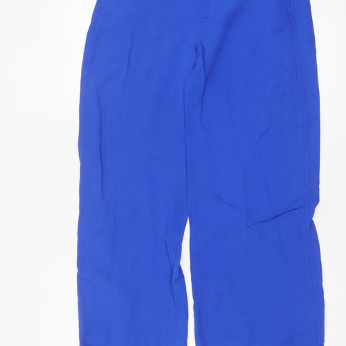 Zara Womens Blue Wide-Leg Relaxed Trousers XS