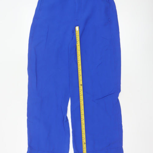 Zara Womens Blue Wide-Leg Relaxed Trousers XS