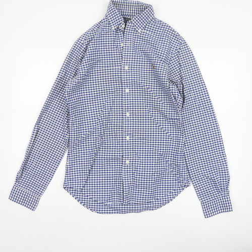 Ralph Lauren Men's Blue Check Slim Fit Long Sleeve Button-Up Shirt S