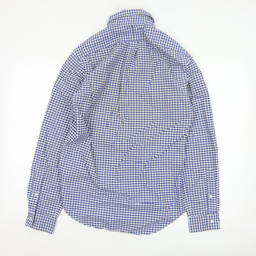 Ralph Lauren Men's Blue Check Slim Fit Long Sleeve Button-Up Shirt S