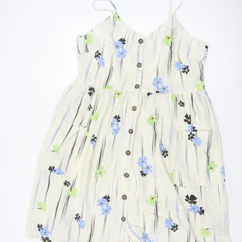 Marks and Spencer Per Una Women’s Ivory Floral A-Line Summer Dress Size 18