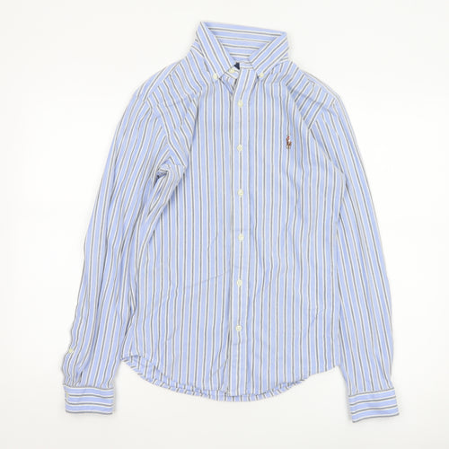 Ralph Lauren Men Blue Slim Fit Striped Button-Up Oxford Shirt S