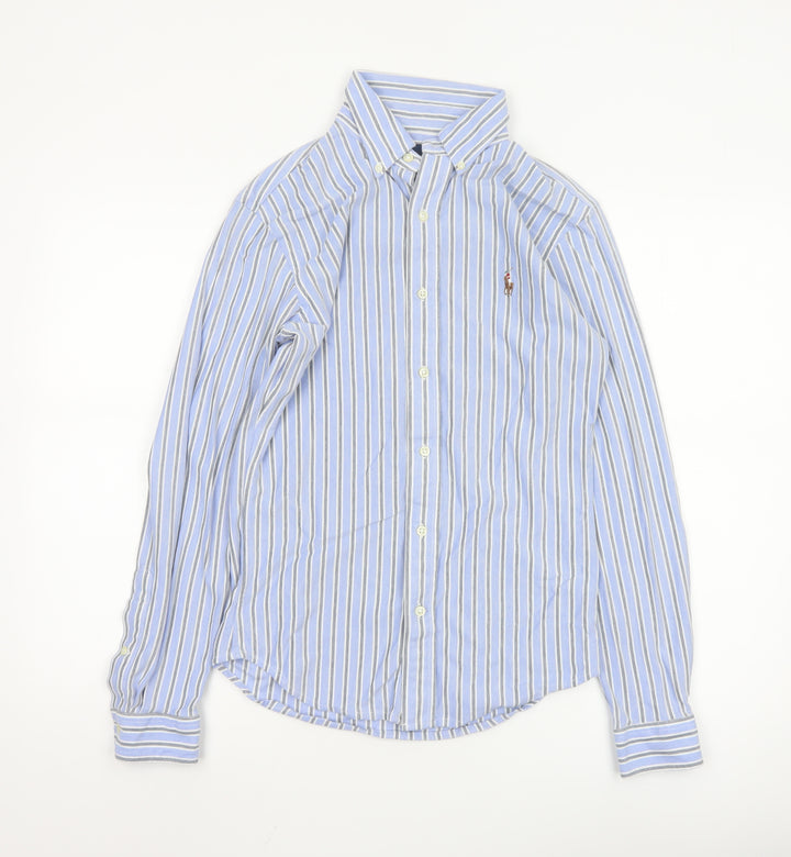 Ralph Lauren Men Blue Slim Fit Striped Button-Up Oxford Shirt S