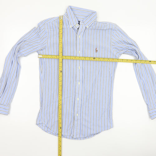 Ralph Lauren Men Blue Slim Fit Striped Button-Up Oxford Shirt S