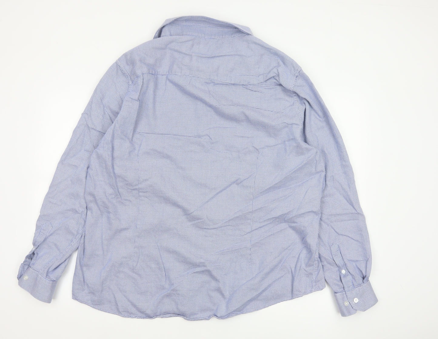Burton Menswear London Men's Blue Slim Fit 2XL Long Sleeve Check Shirt