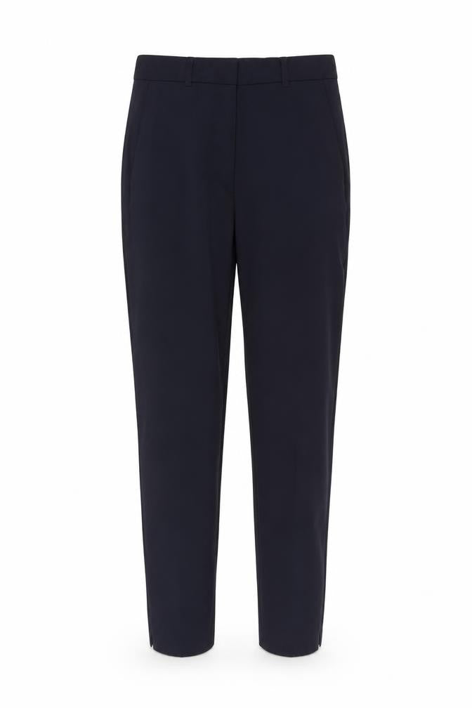 Front view of Jigsaw women’s black wool blend slim tapered trousers uk 6