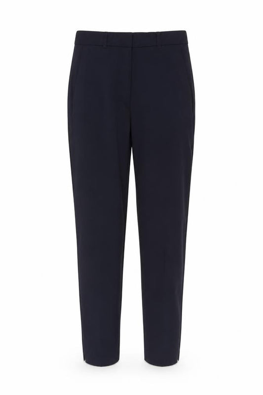 Front view of Jigsaw women’s black wool blend slim tapered trousers uk 6