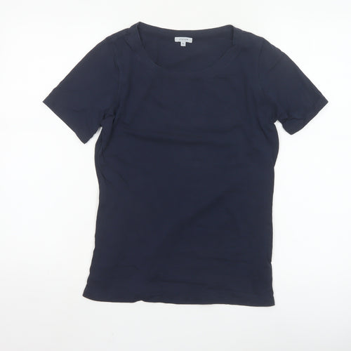 Jigsaw Women's Blue XS Basic Modal Cotton Short Sleeve T-Shirt