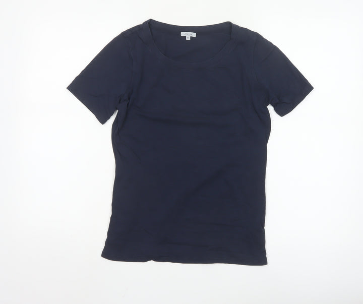 Jigsaw Women's Blue XS Basic Modal Cotton Short Sleeve T-Shirt