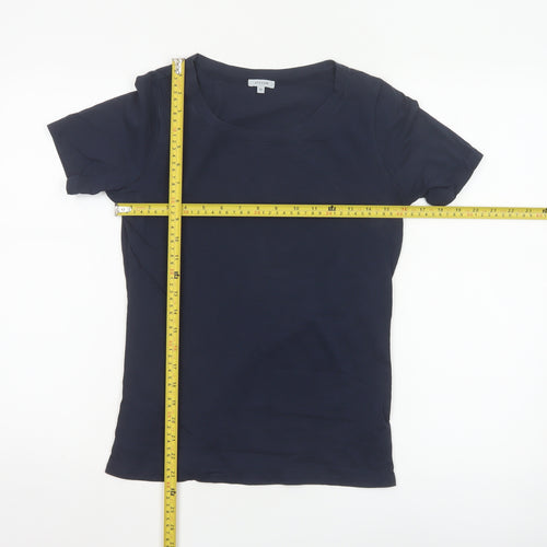 Jigsaw Women's Blue XS Basic Modal Cotton Short Sleeve T-Shirt