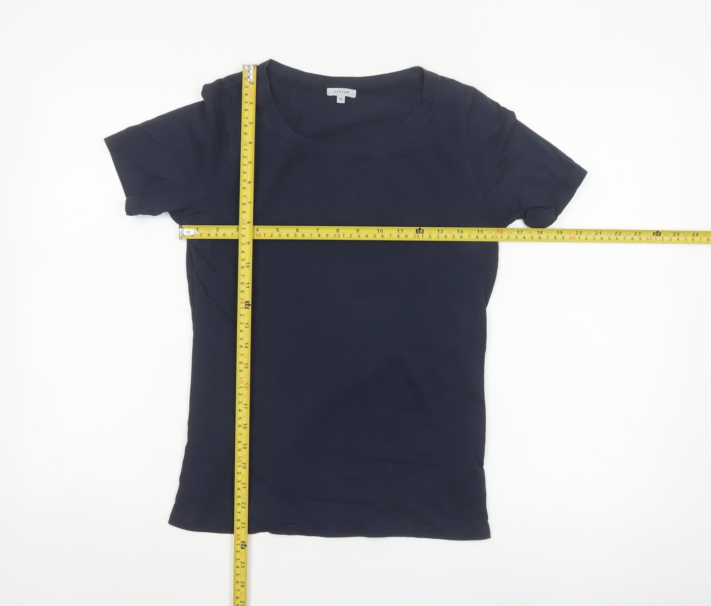 Jigsaw Women's Blue XS Basic Modal Cotton Short Sleeve T-Shirt