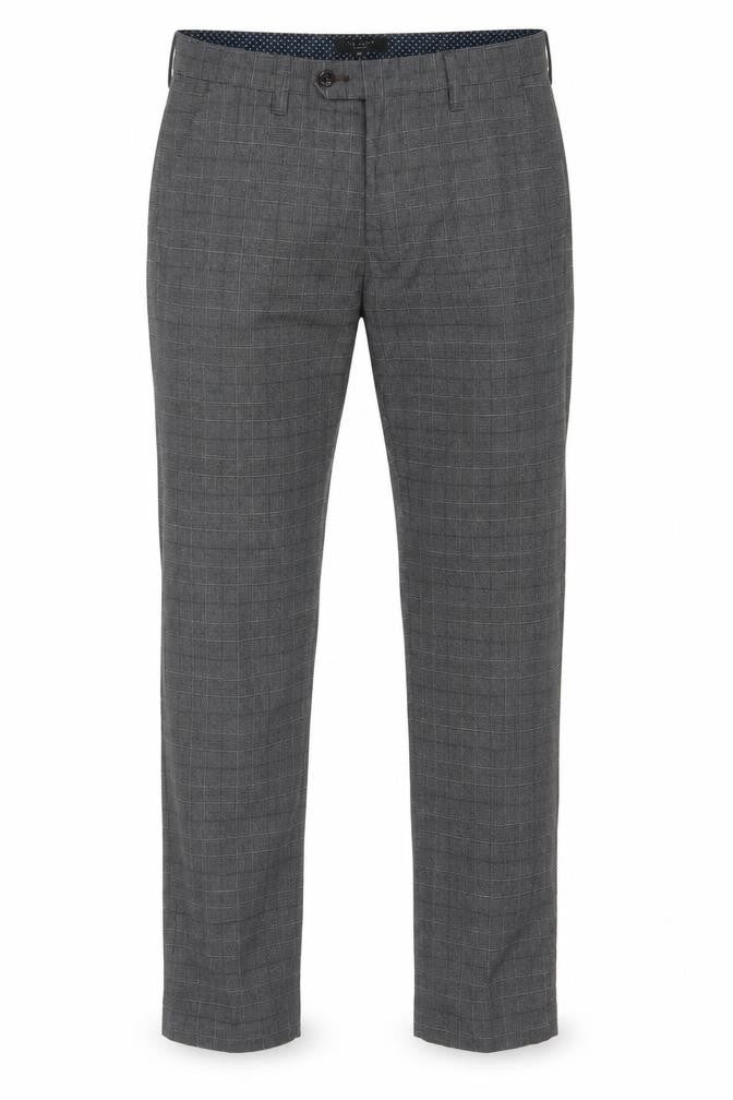 Ted Baker Men's Grey Check Slim Fit Chino Trousers 30R